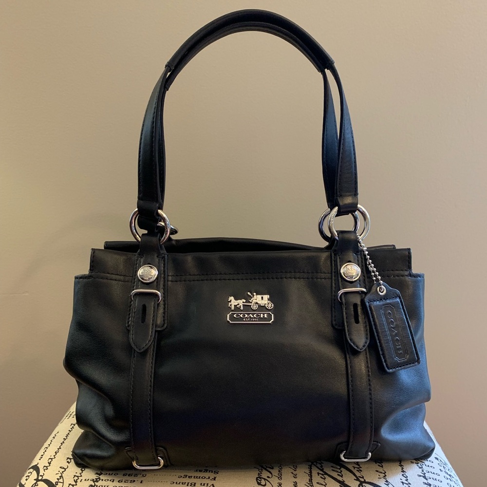 NWOT Coach Black Soft Leather Handbag